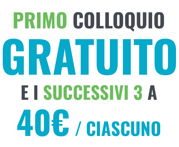 I primi 3 colloqui a 40€ a seduta